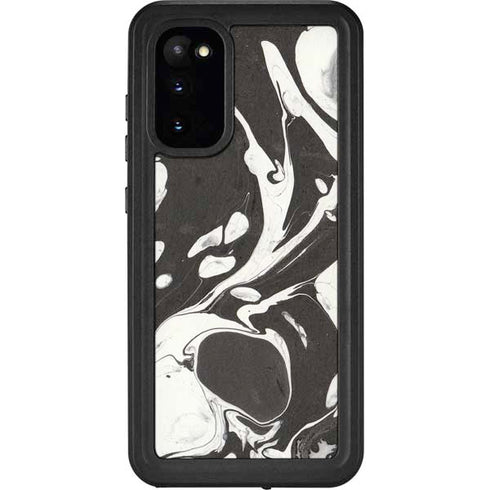 Marbleized Black Galaxy S20 Waterproof Case