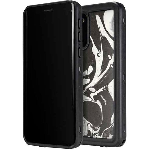 Marbleized Black Galaxy S20 Waterproof Case
