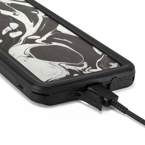 Marbleized Black Galaxy S20 Waterproof Case