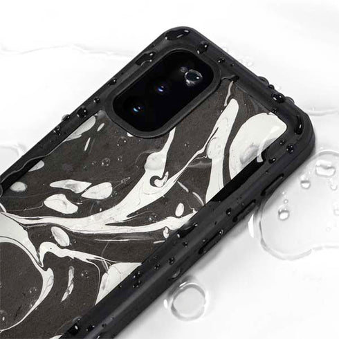 Marbleized Black Galaxy S20 Waterproof Case