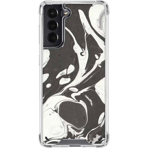 Marbleized Black Galaxy S21 5G Clear Case