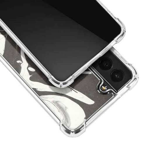 Marbleized Black Galaxy S21 FE Clear Case