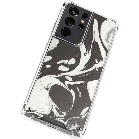 Marbleized Black Galaxy S21 Ultra 5G Clear Case