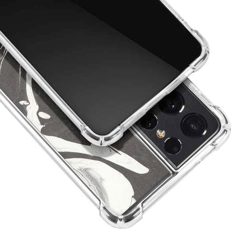 Marbleized Black Galaxy S21 Ultra 5G Clear Case