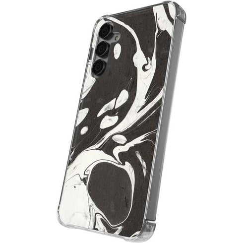Marbleized Black Galaxy S24 Plus Clear Case