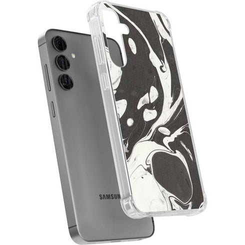 Marbleized Black Galaxy S24 Plus Clear Case