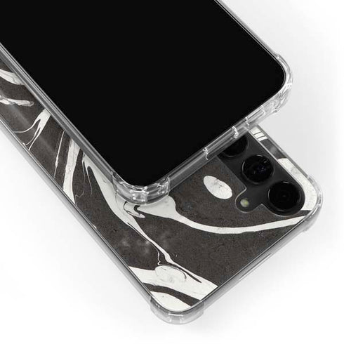 Marbleized Black Galaxy S24 Plus Clear Case