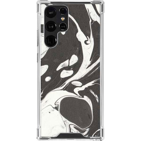 Marbleized Black Galaxy S24 Ultra Clear Case