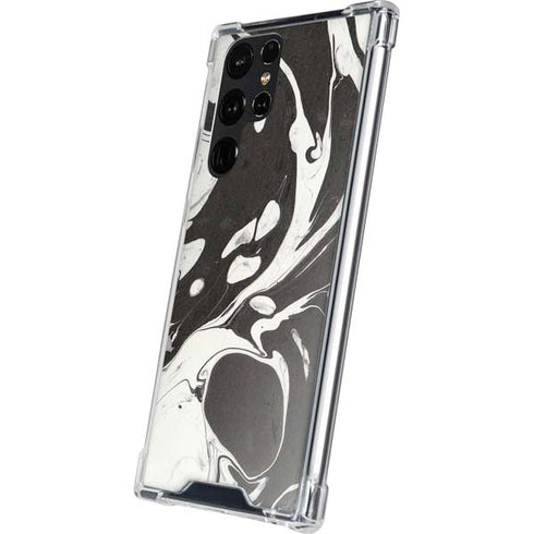 Marbleized Black Galaxy S24 Ultra Clear Case