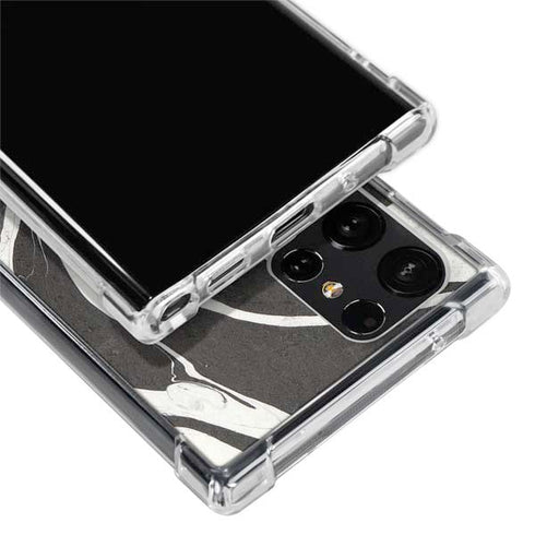 Marbleized Black Galaxy S24 Ultra Clear Case