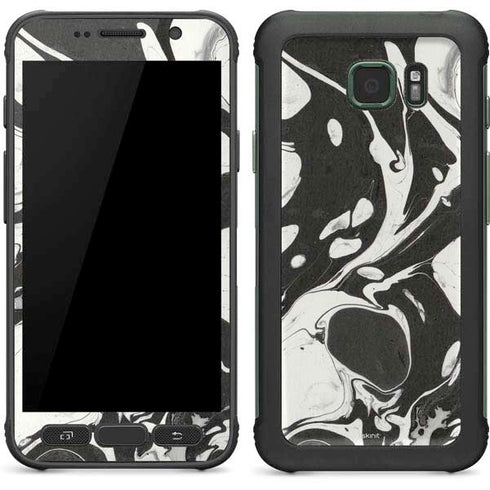 Marbleized Black Galaxy S7 Active Skin