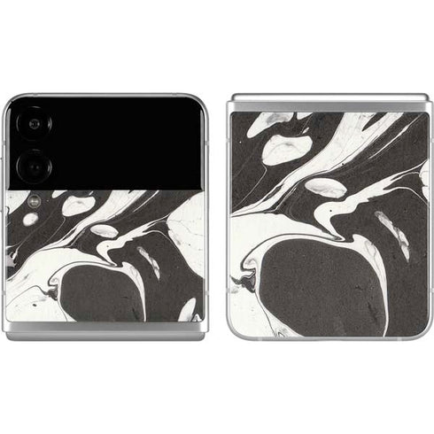 Marbleized Black Galaxy Z Flip4 5G Skin