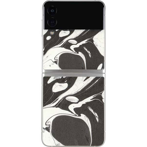 Marbleized Black Galaxy Z Flip4 5G Skin