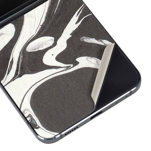 Marbleized Black Galaxy Z Flip5 5G Skin