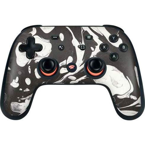 Marbleized Black Google Stadia Controller Skin