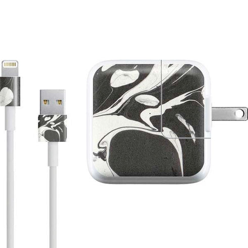 Marbleized Black iPad Charger (10W USB) Skin