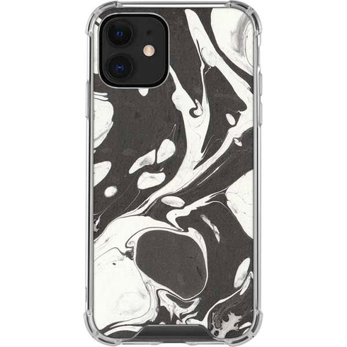 Marbleized Black iPhone 12 Clear Case