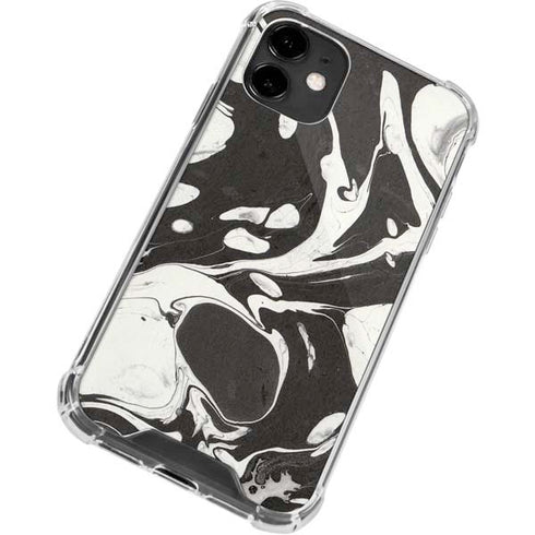 Marbleized Black iPhone 12 Mini Clear Case