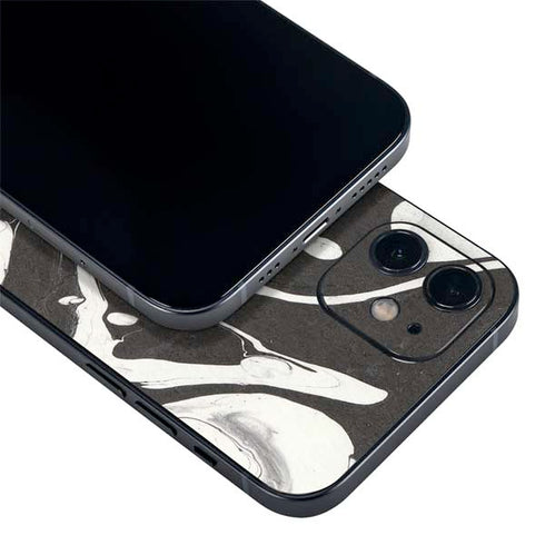 Marbleized Black iPhone 12 Mini Skin