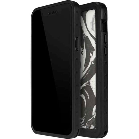 Marbleized Black iPhone 12 Mini Waterproof Case