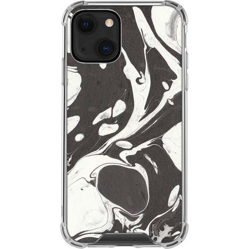Marbleized Black iPhone 13 Clear Case