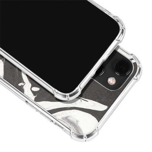 Marbleized Black iPhone 13 Clear Case