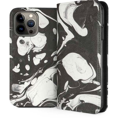 Marbleized Black iPhone 13 Pro Max Folio Case