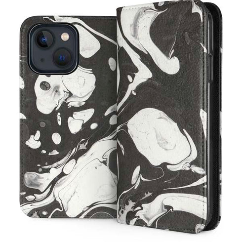 Marbleized Black iPhone 14 Plus Folio Case