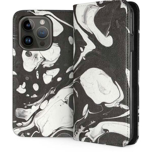 Marbleized Black iPhone 14 Pro Folio Case