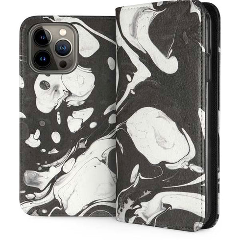 Marbleized Black iPhone 14 Pro Max Folio Case