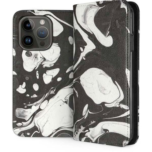 Marbleized Black iPhone 15 Pro Folio Case
