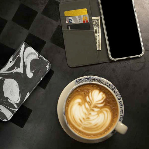 Marbleized Black iPhone 15 Pro Max Folio Case