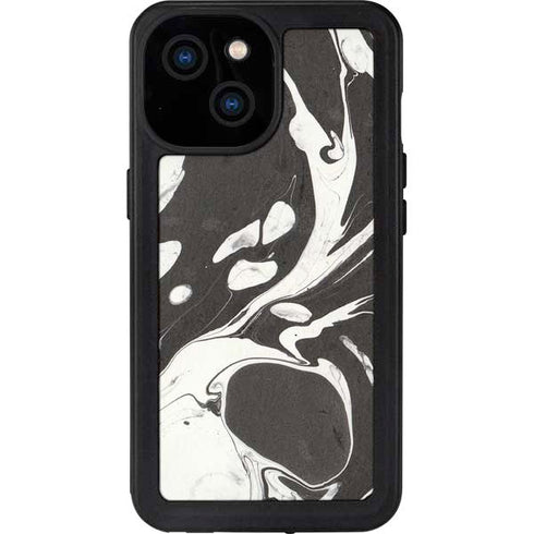 Marbleized Black iPhone 15 Waterproof Case