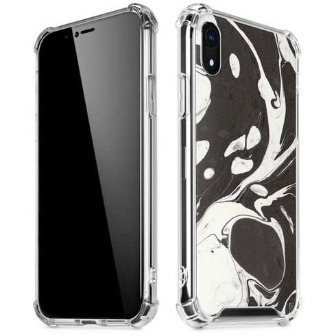 Marbleized Black iPhone XR Clear Case