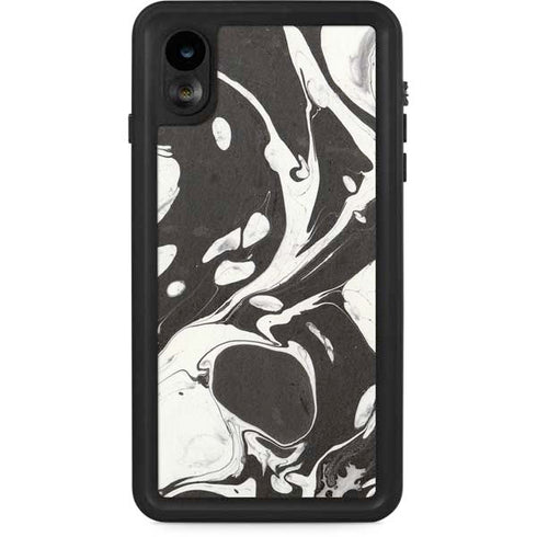 Marbleized Black iPhone XR Waterproof Case