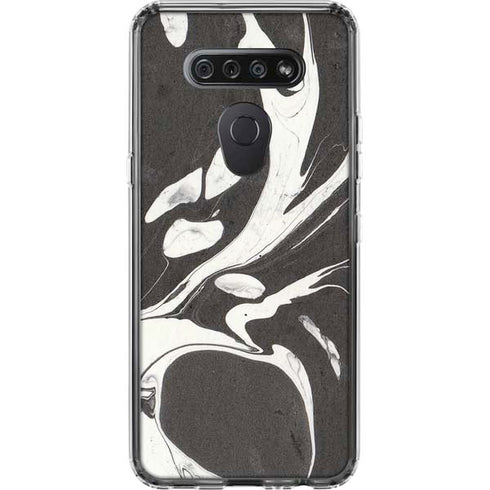 Marbleized Black LG K51/Q51 Clear Case