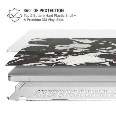 Marbleized Black MacBook Pro 13in (2020) Case plus Skin
