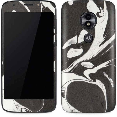 Marbleized Black Moto E5 Play Skin
