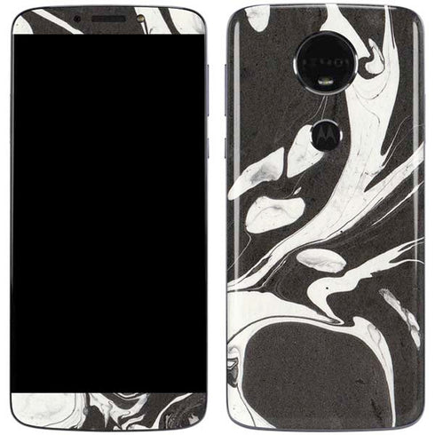Marbleized Black Moto E5 Plus Skin