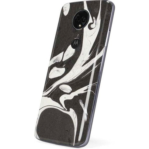 Marbleized Black Moto E5 Plus Skin