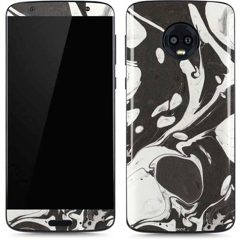 Marbleized Black Moto G6 Skin