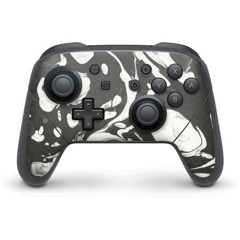 Marbleized Black Nintendo Switch Pro Controller Skin
