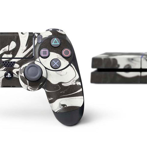 Marbleized Black PS4 Console and Controller Bundle Skin
