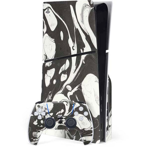 Marbleized Black PS5 Slim Disk Bundle Skin