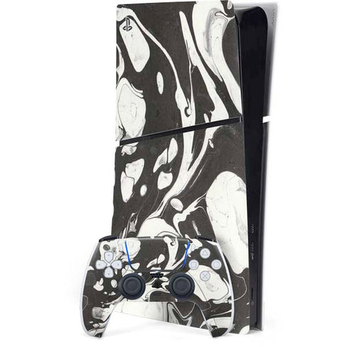 Marbleized Black PS5 Slim Digital Edition Bundle Skin