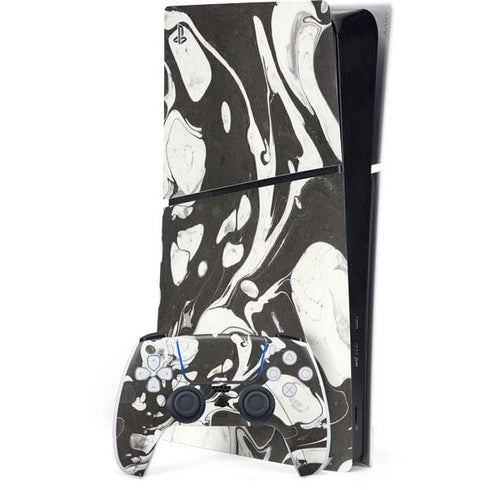Marbleized Black PS5 Slim Digital Edition Console Skin