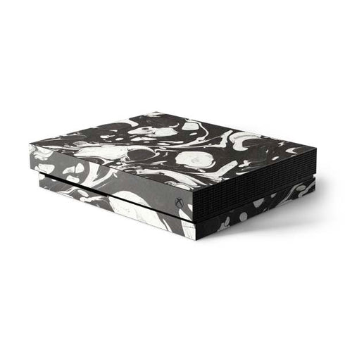 Marbleized Black Xbox One X Console Skin