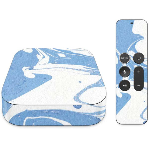 Marbleized Blue Apple TV Skin