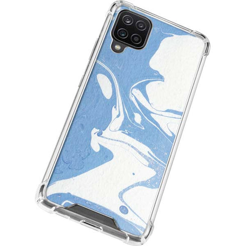Marbleized Blue Galaxy A12 Clear Case