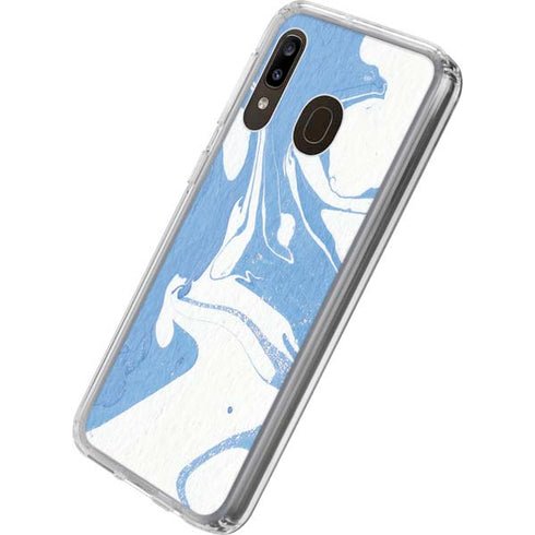 Marbleized Blue Galaxy A20 Clear Case